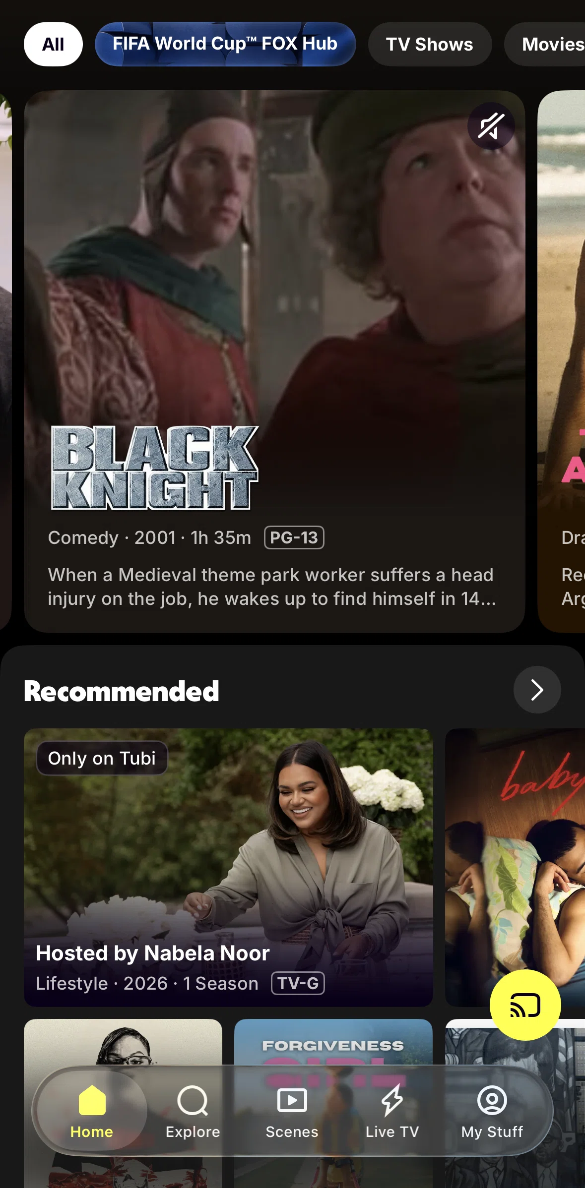 Tubi Screen screen in the Movie detail flow
