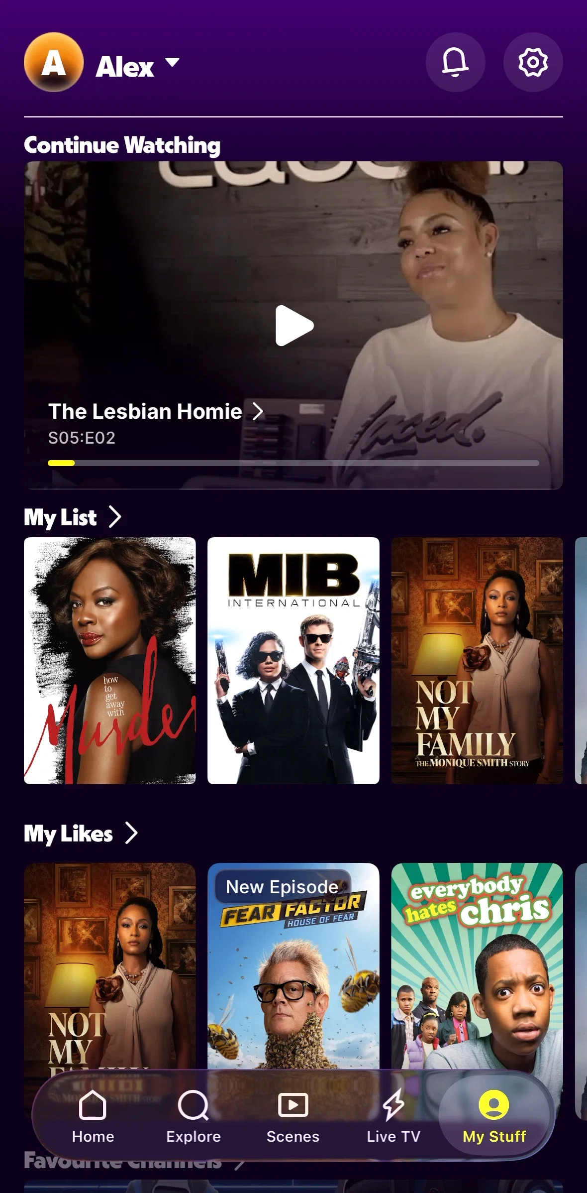 Tubi Screen screen in the Switching accounts flow