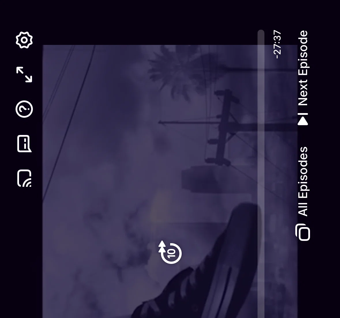 Tubi Screen screen in the Turning on subtitles flow