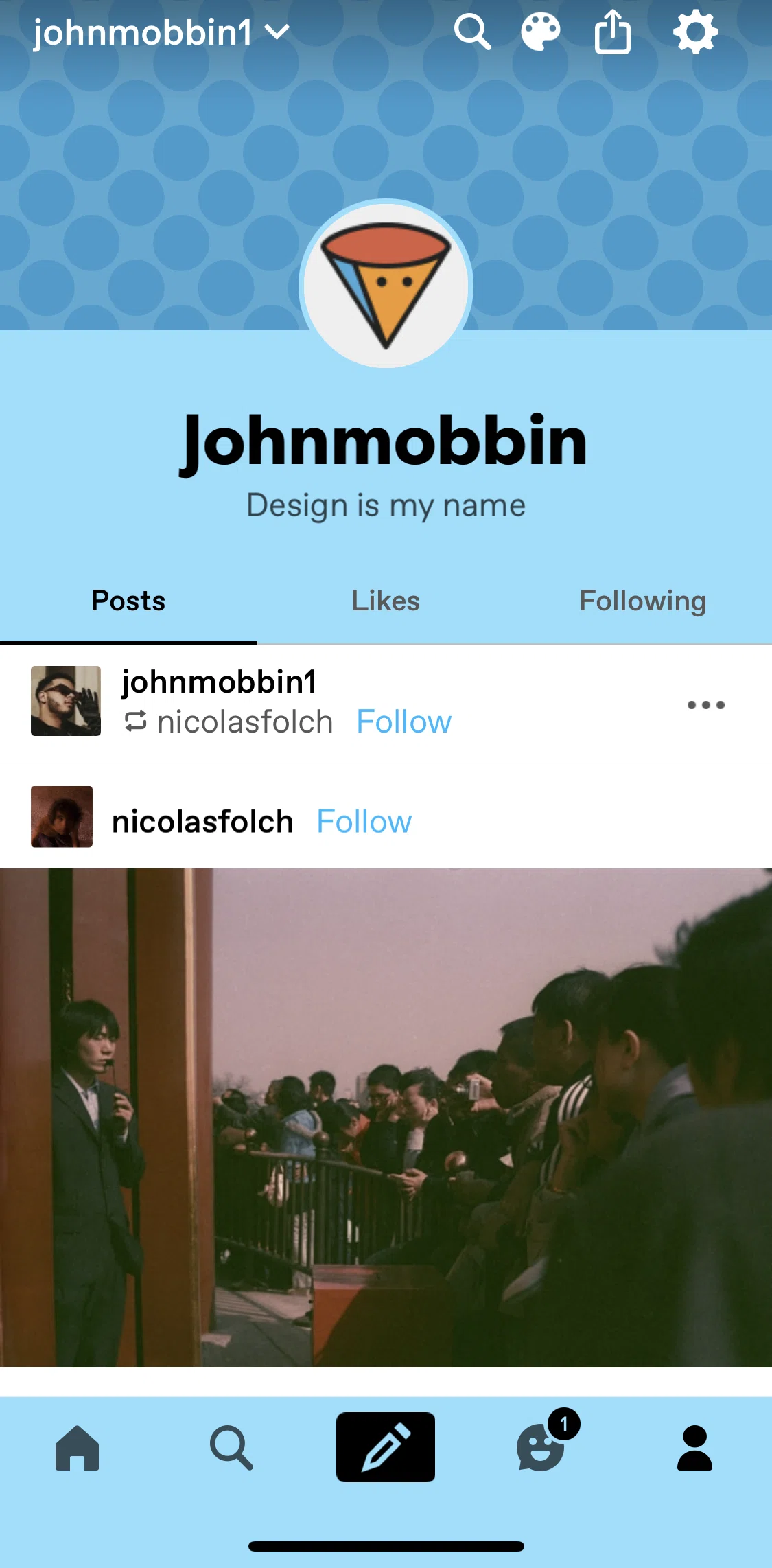 Tumblr Screen screen in the Adding a profile picture flow