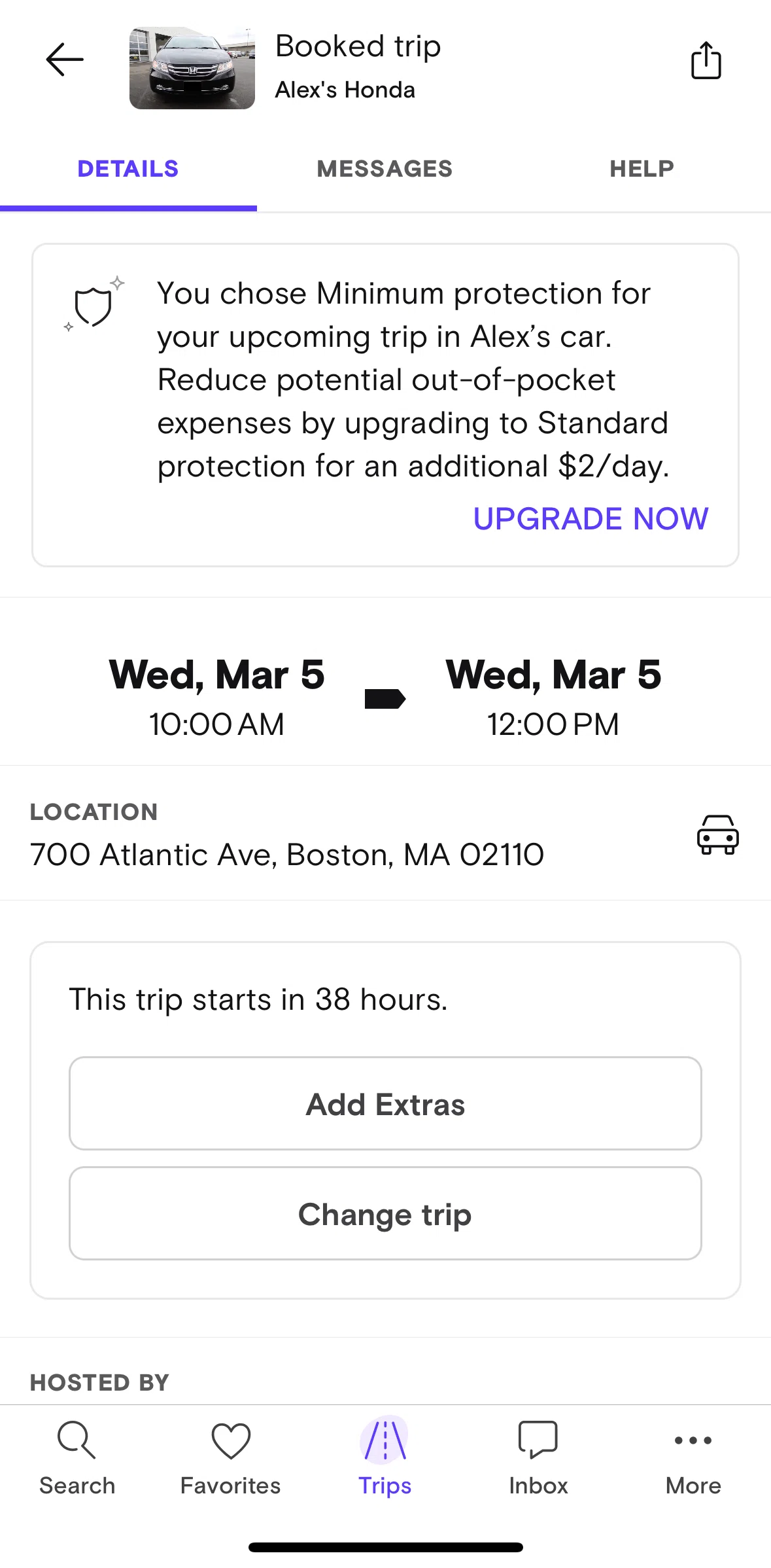 Turo Screen 1 screen in the Changing dates and location flow