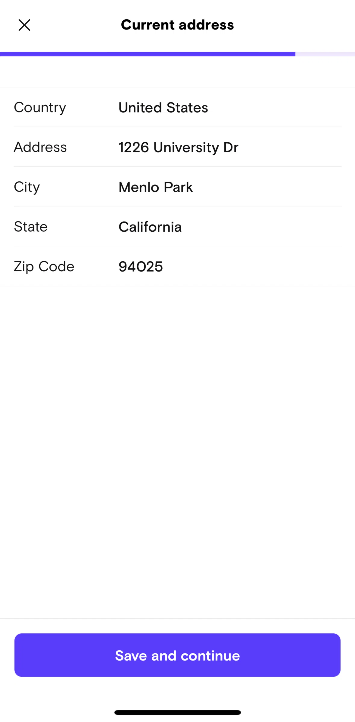 Turo Screen 1 screen in the Checkout flow