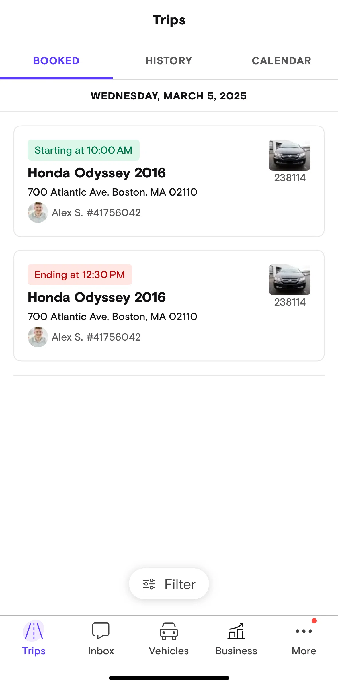 Turo Screen 1 screen in the Vehicles (Host) flow