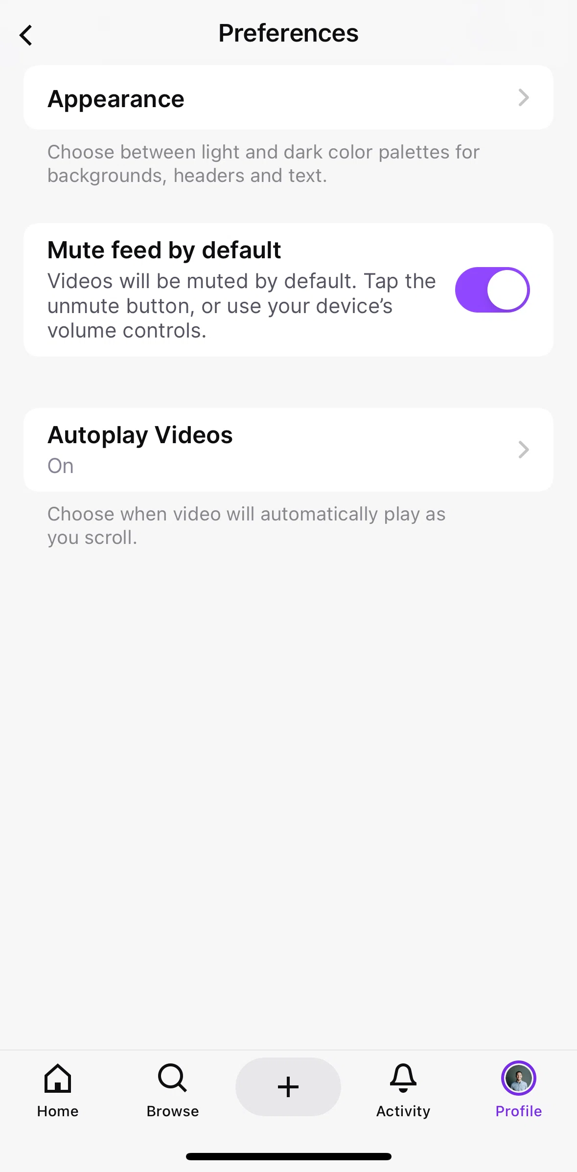 Twitch Screen screen in the Autoplay videos flow