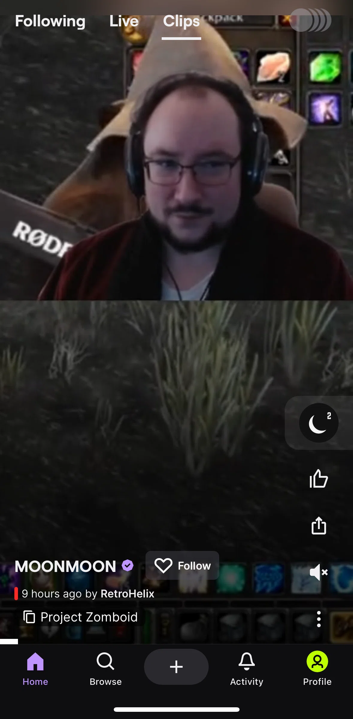 Twitch Screen screen in the Marking as not interested flow