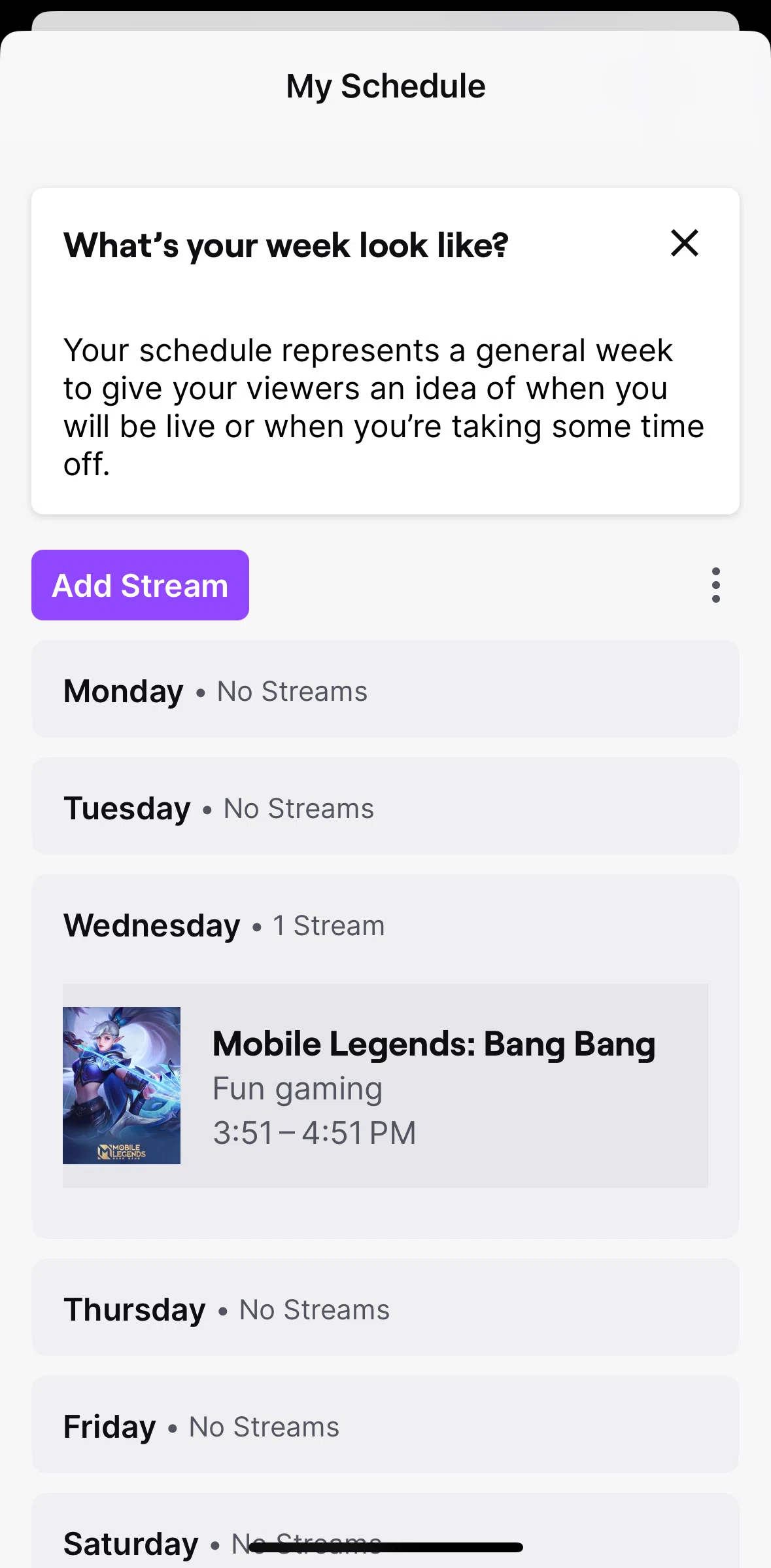Twitch Screen screen in the Turning on vacation mode flow