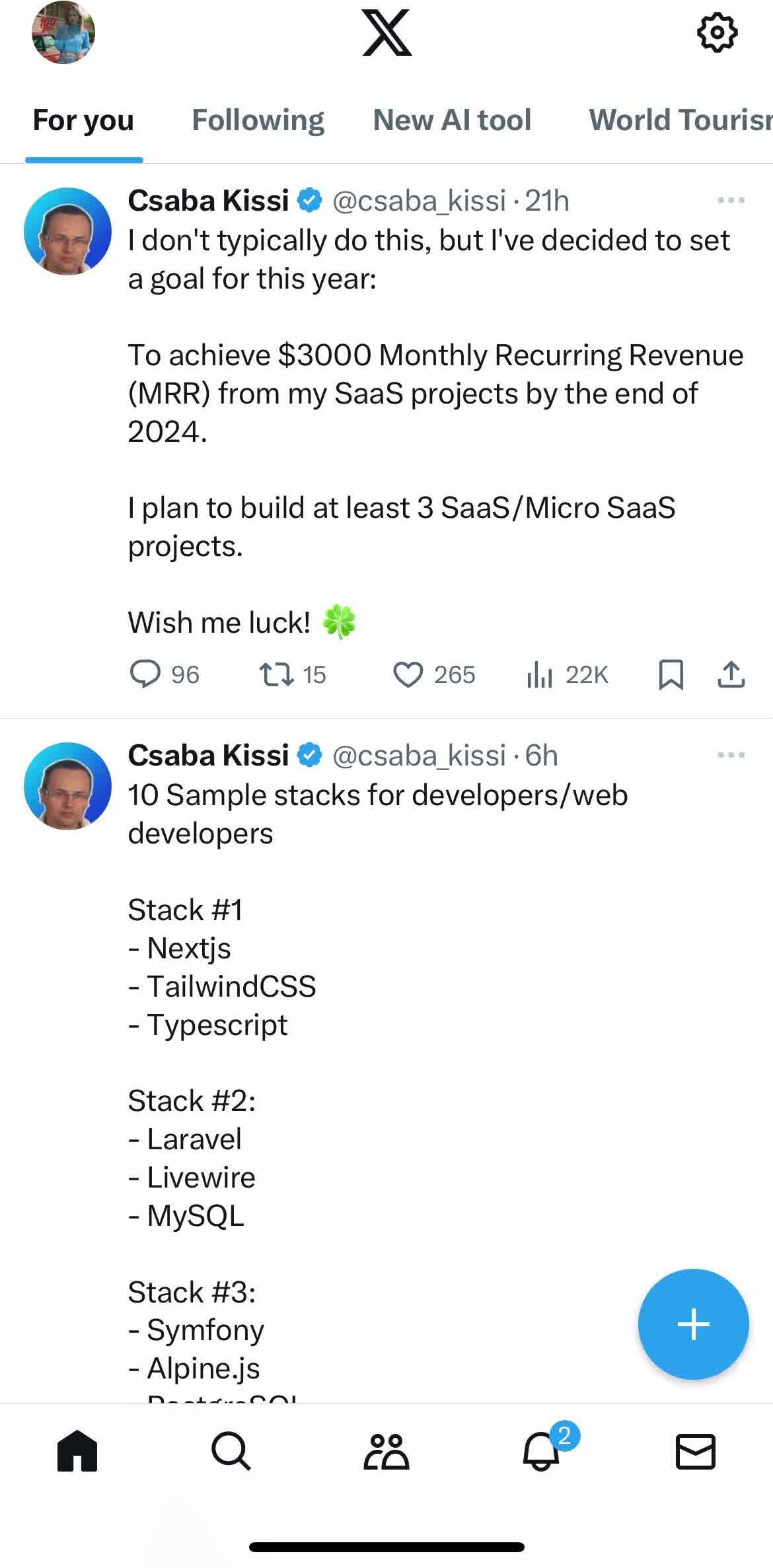 Twitter Home screen in the Downloading Data flow