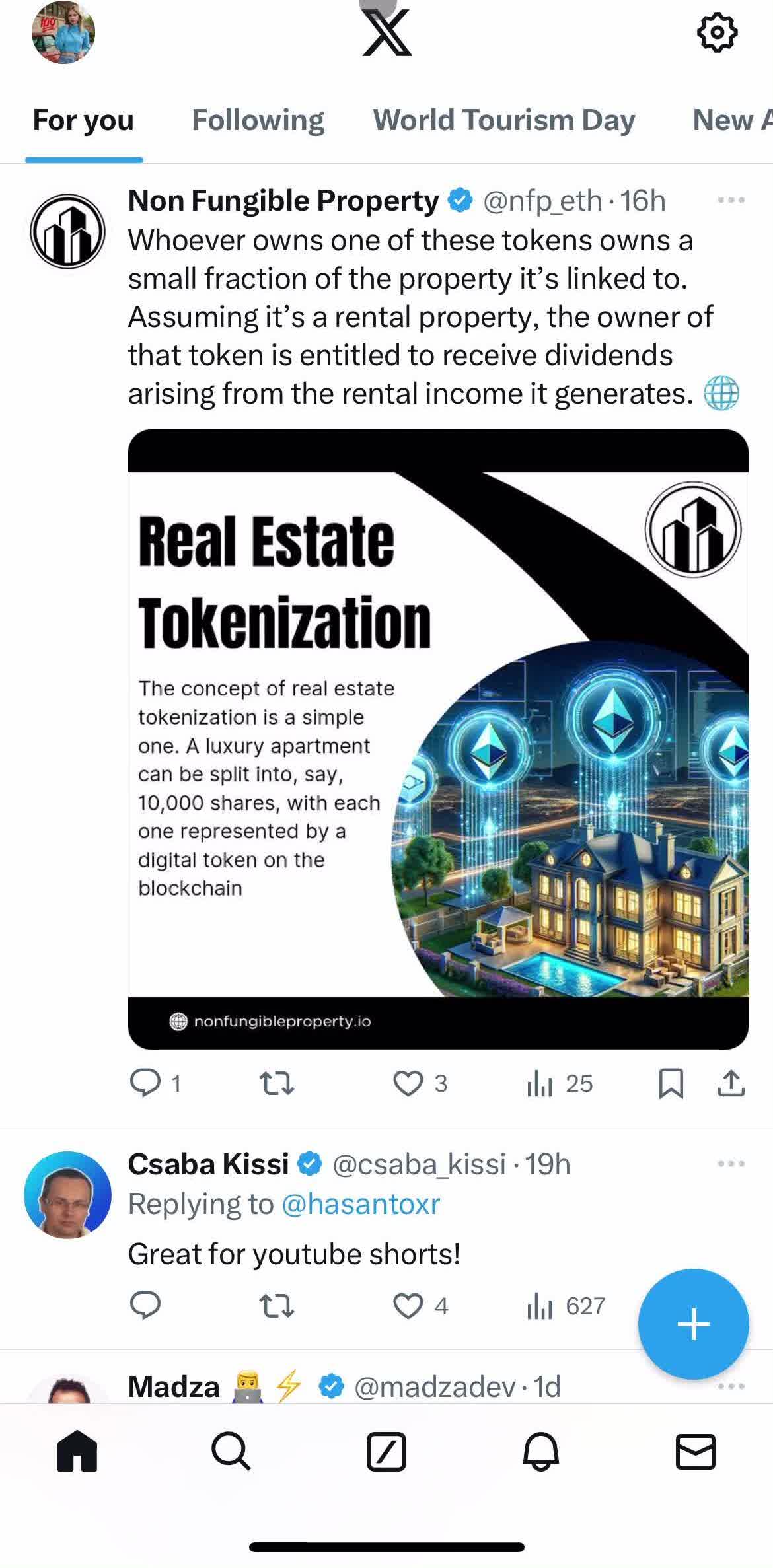 Twitter Home screen in the General Browsing flow