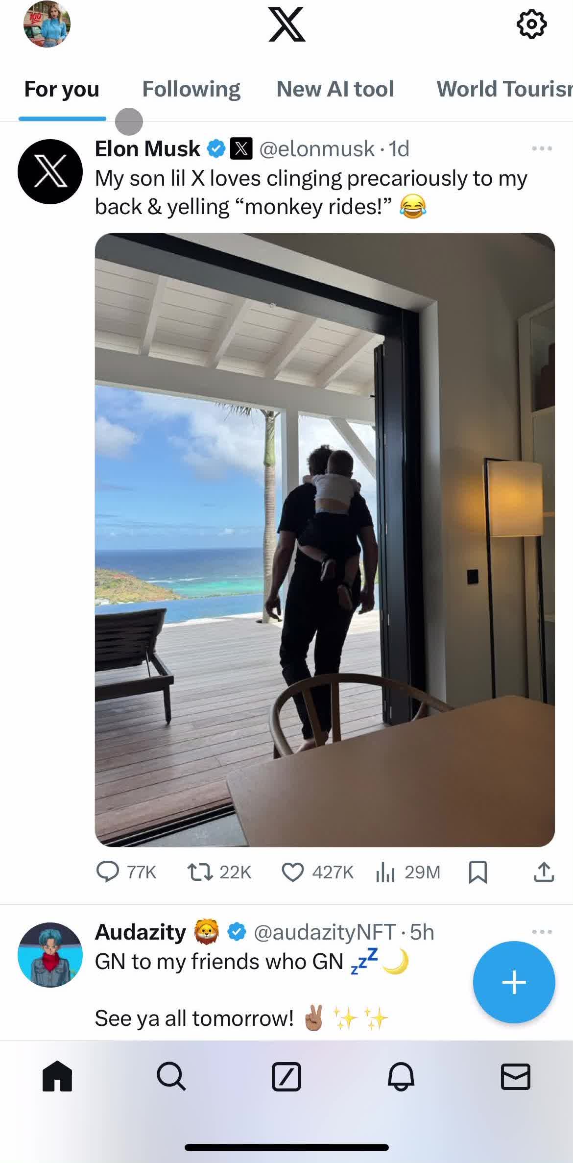 Twitter Home screen in the Reposting A Tweet flow
