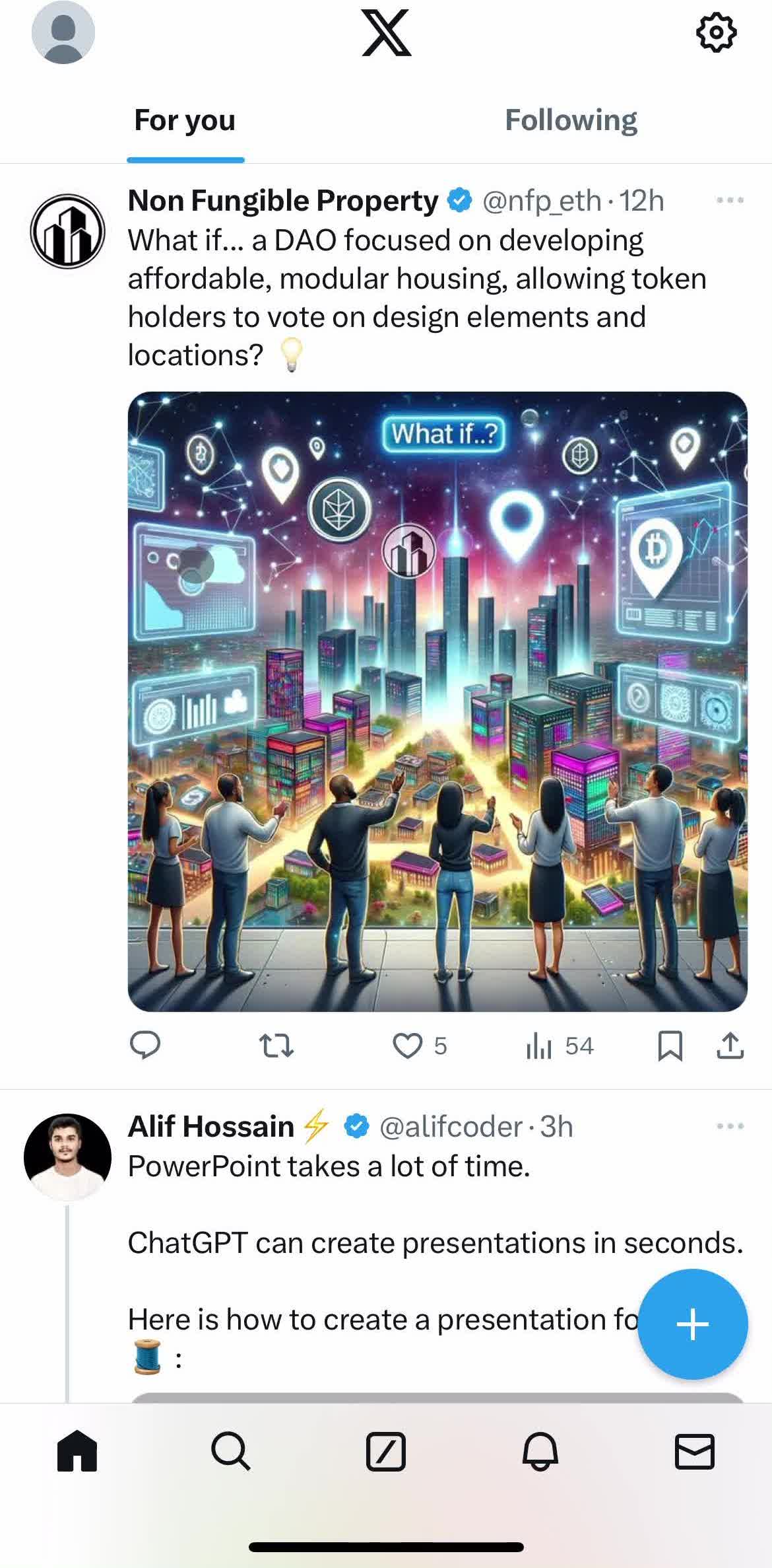 Twitter Home screen in the Searching flow