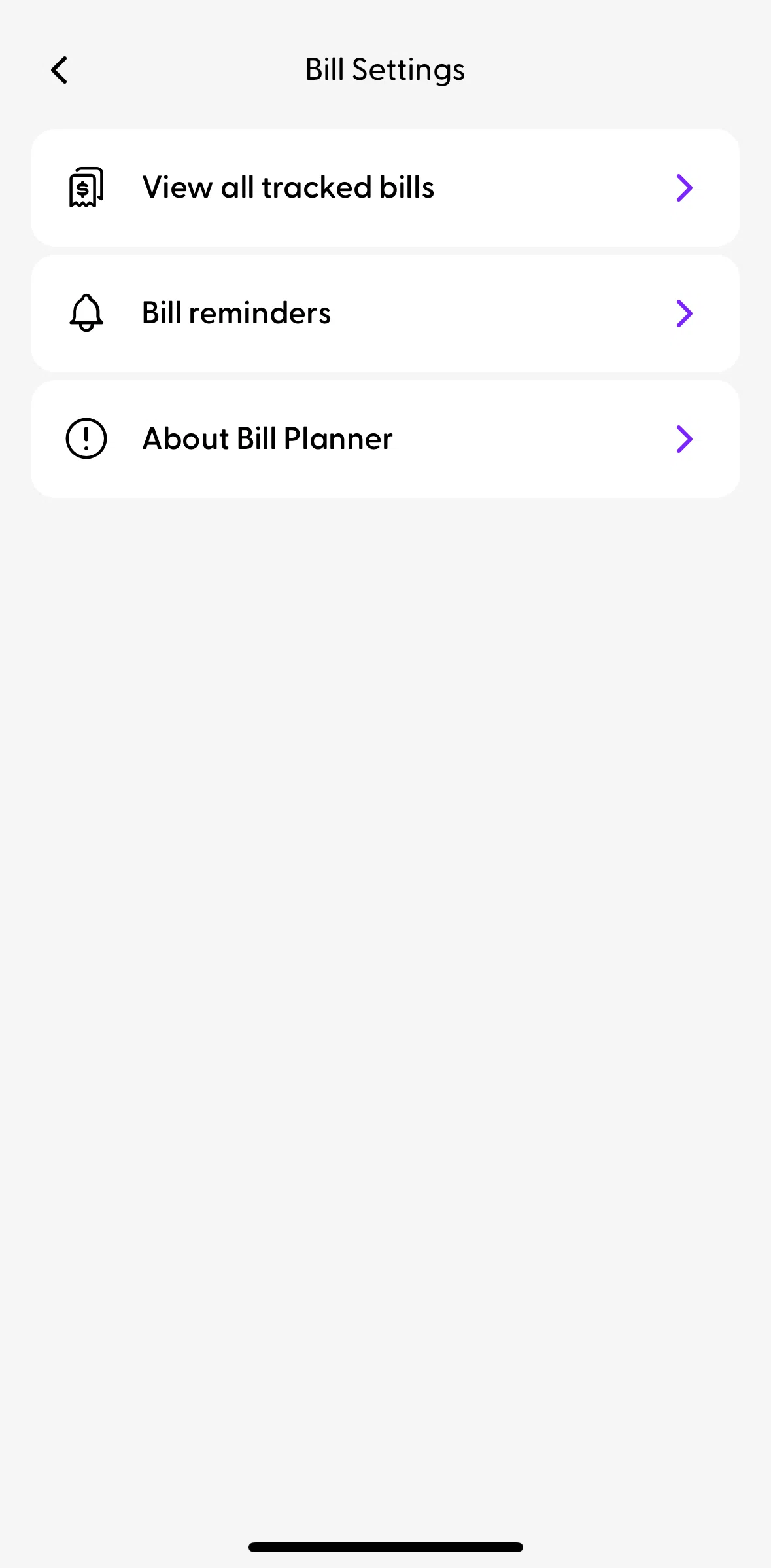 Ubank Money App Screen screen in the About bill planner flow