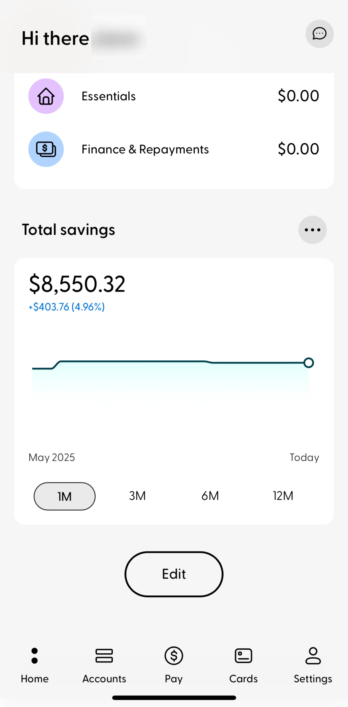 Ubank Money App Screen screen in the Changing dashboard view flow