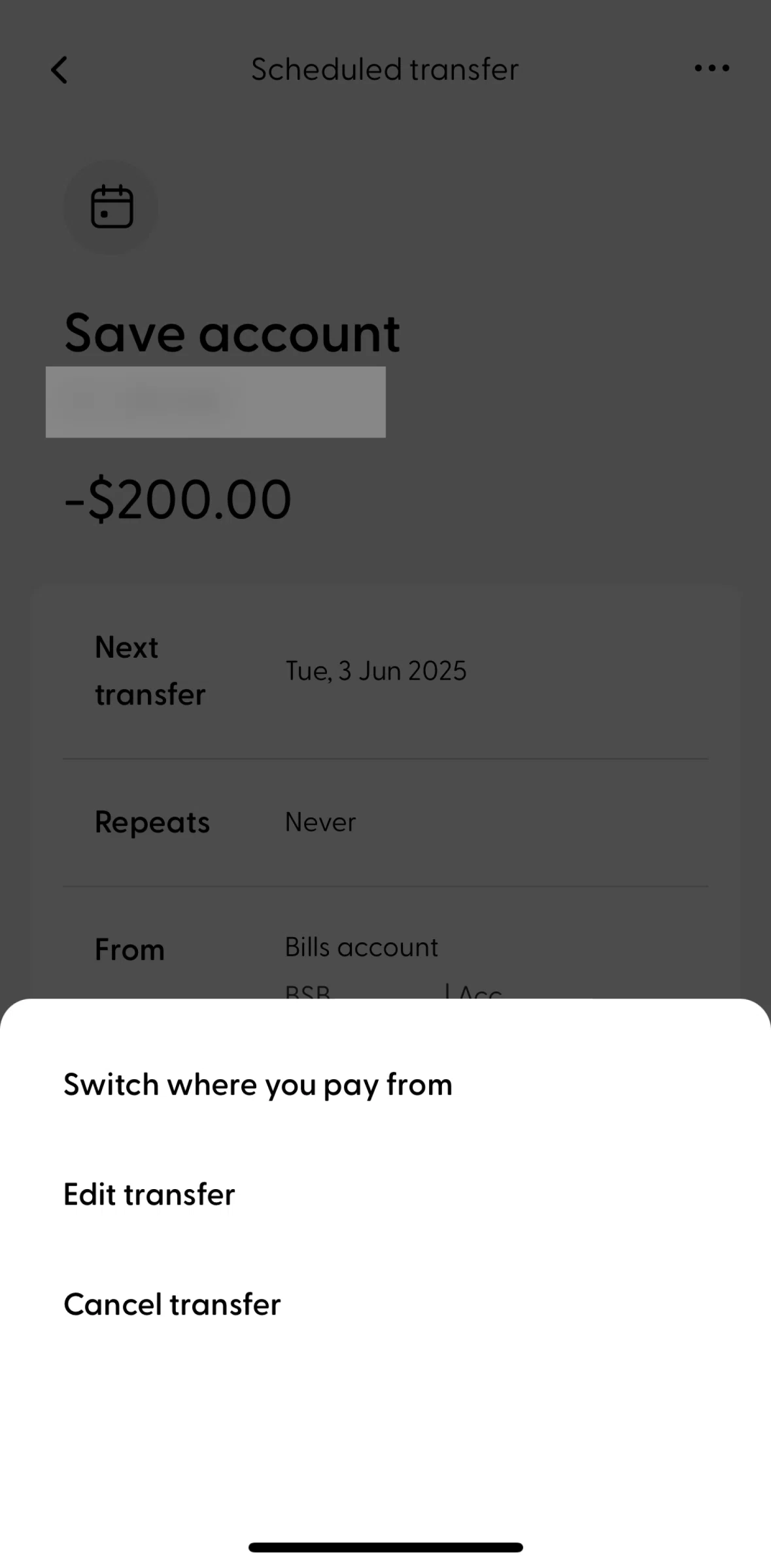 Ubank Money App Screen screen in the Editing transfer detail flow