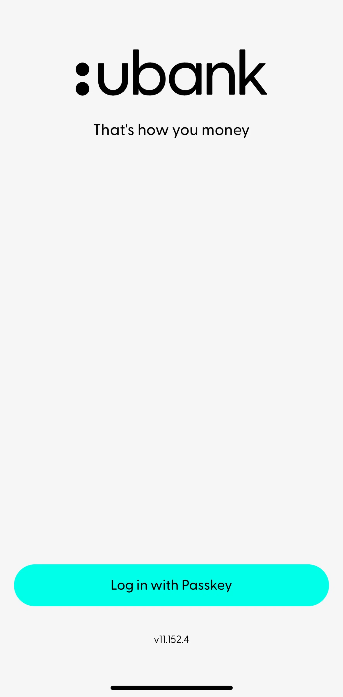 Ubank Money App Screen screen in the Logging in flow