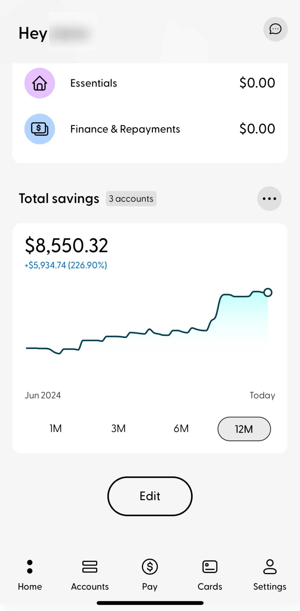 Ubank Money App Screen screen in the Reordering home flow