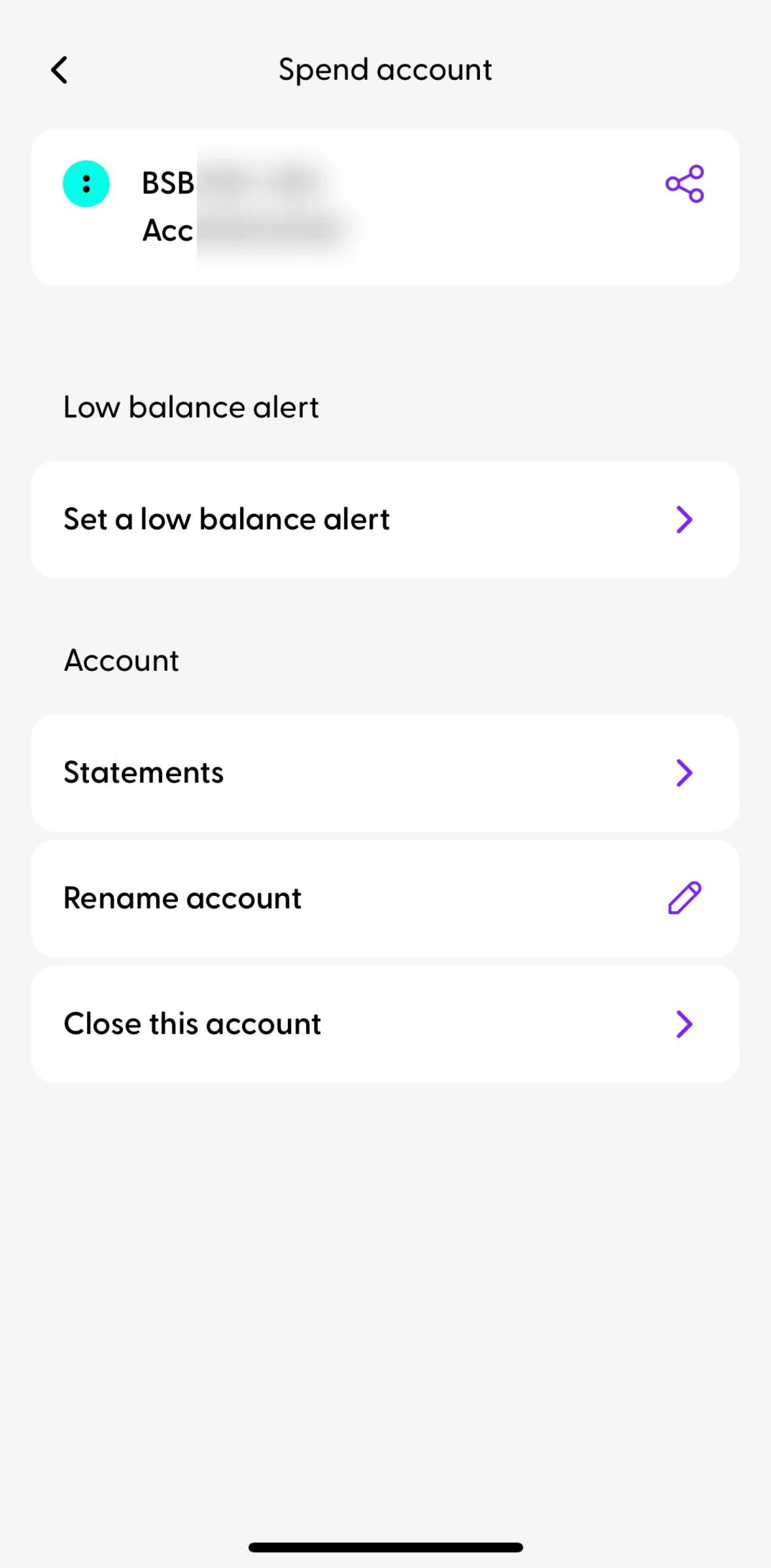 Ubank Money App Screen screen in the Setting a low balance alert flow