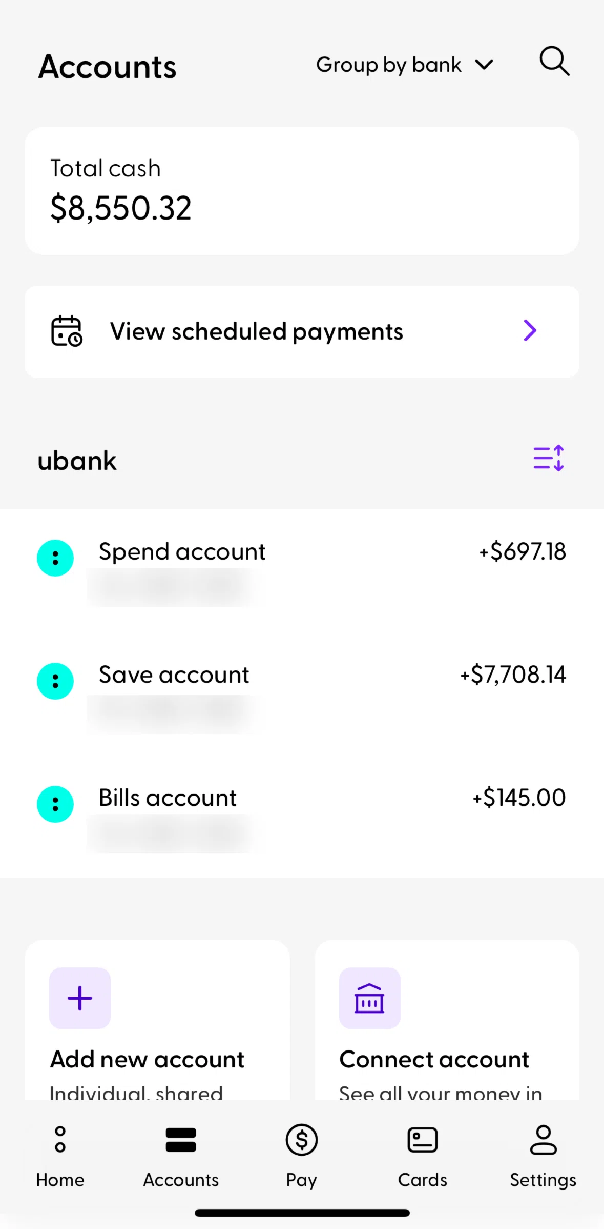 Ubank Money App Screen screen in the Spend account detail flow