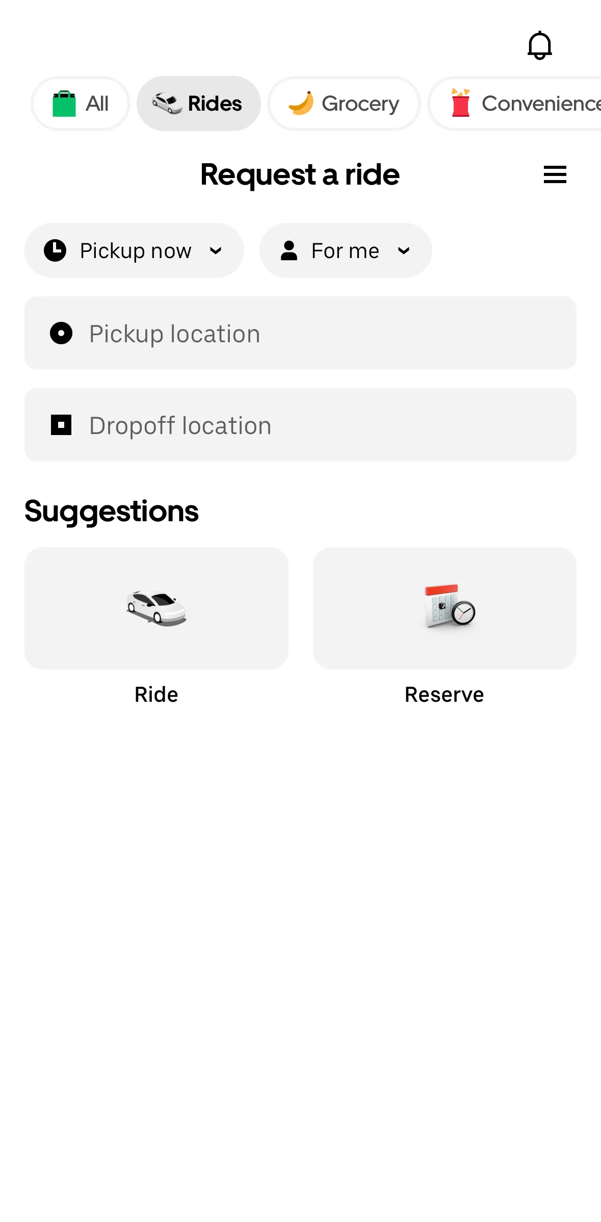 Uber Eats Screen screen in the Changing dates flow