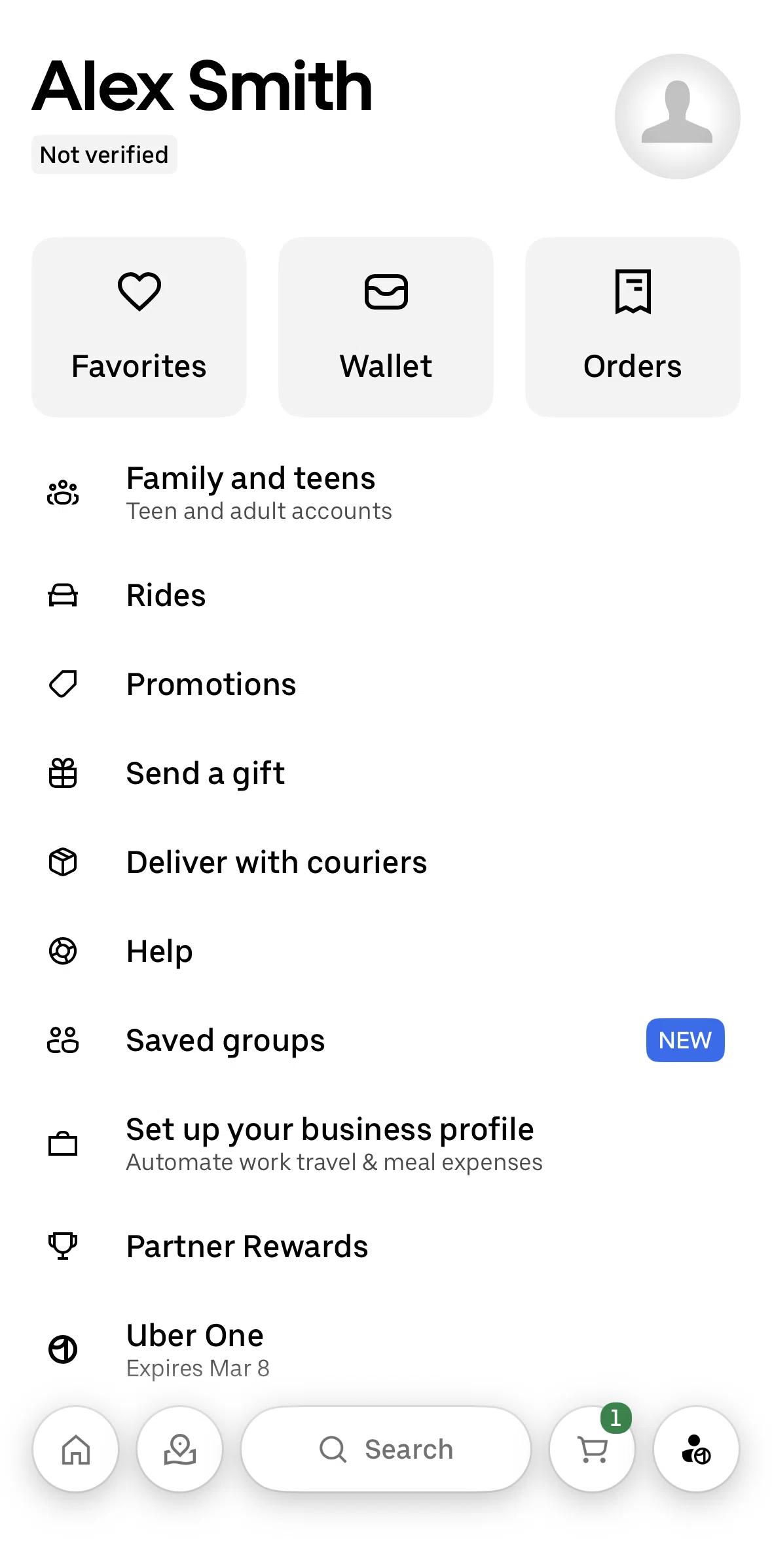 Uber Eats Screen screen in the Help flow