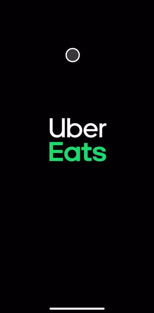 Uber Eats Splash screen screen in the Onboarding flow