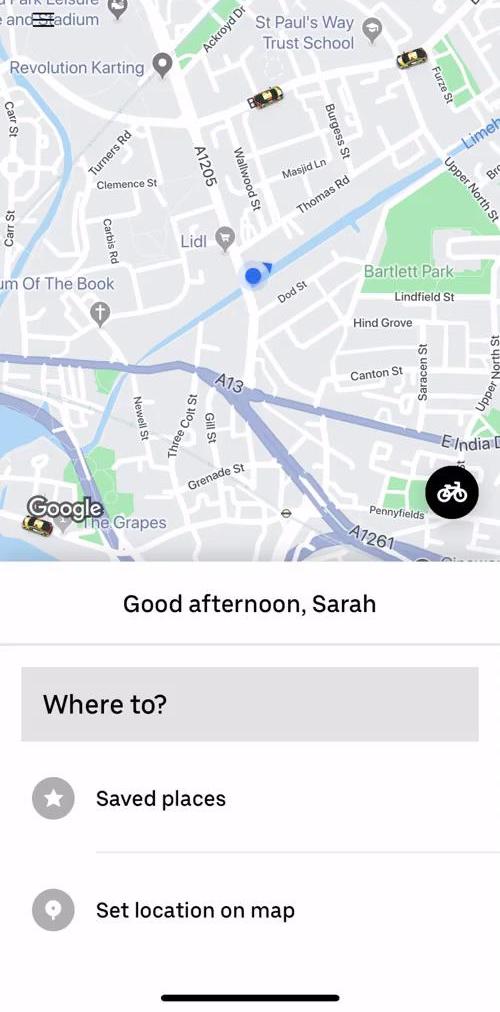 Uber Home screen in the Creating Promo Codes flow