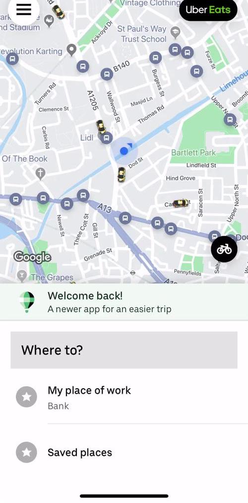 Uber Home screen in the Driver Signup flow