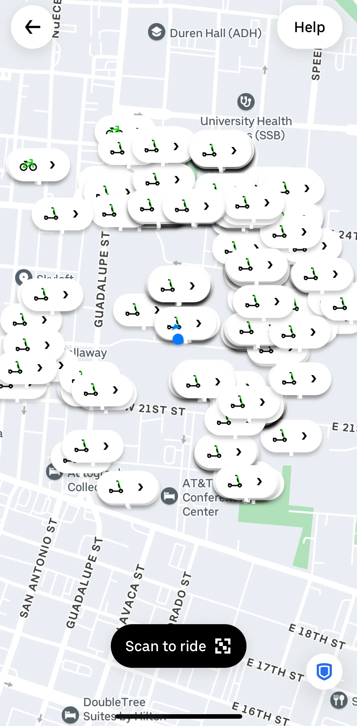 Uber Screen screen in the Scan to ride flow