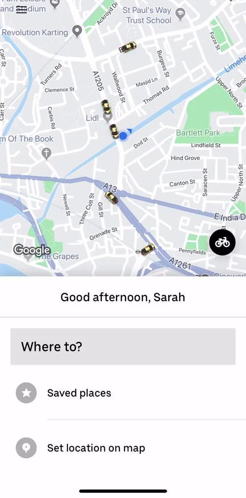 Uber Home screen in the Support flow