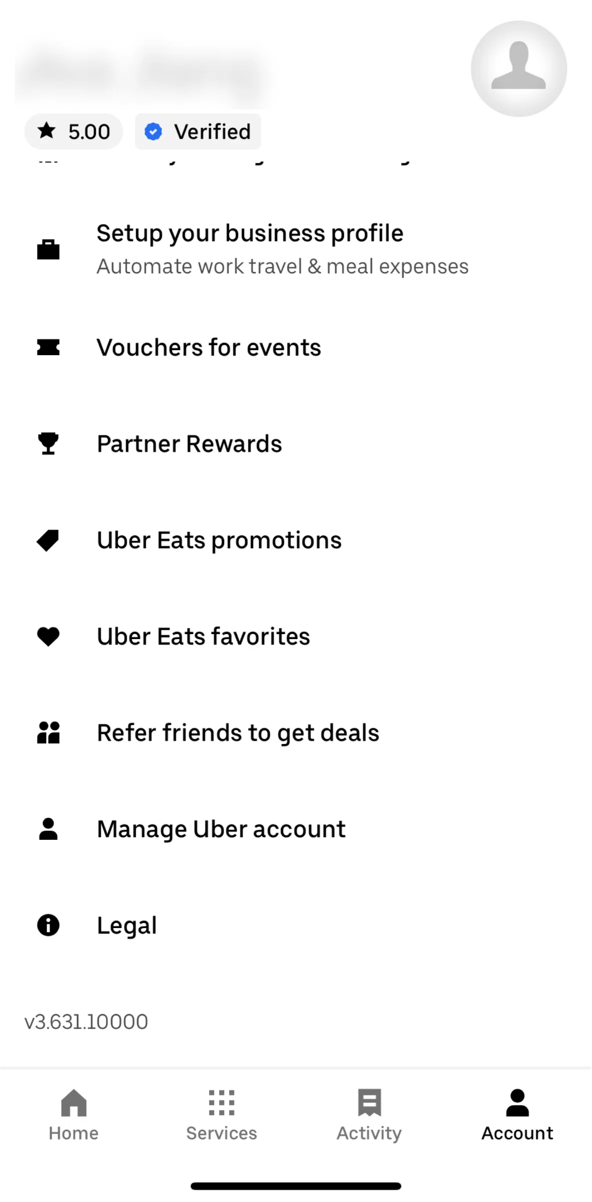 Uber Screen screen in the Voucher for events flow