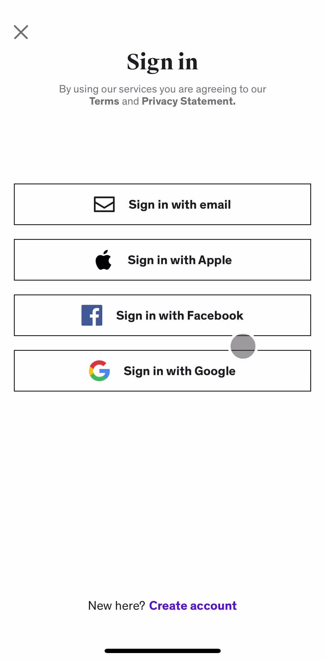 Udemy Sign in screen in the Onboarding flow