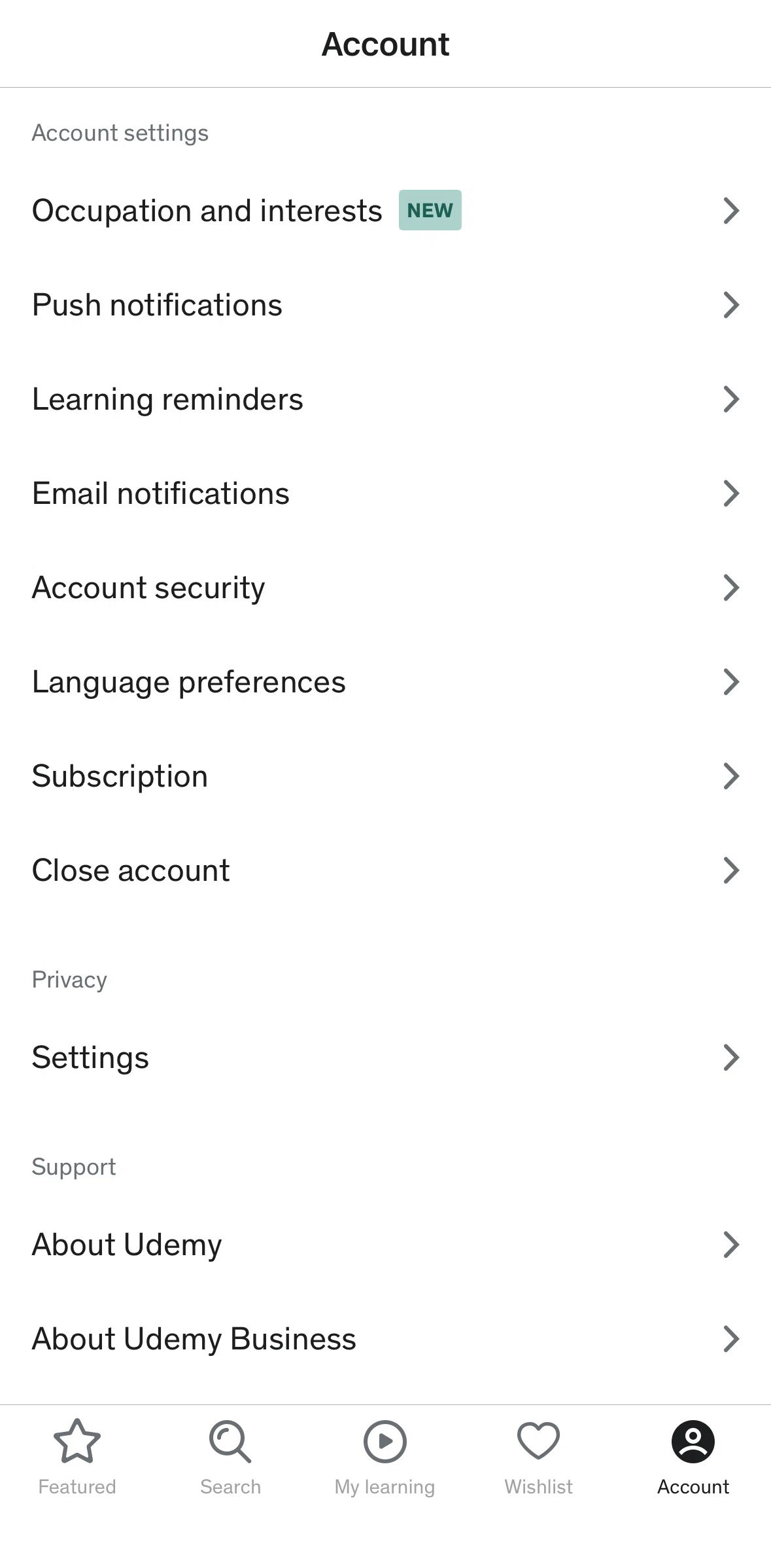 Udemy Screen screen in the Subscription flow