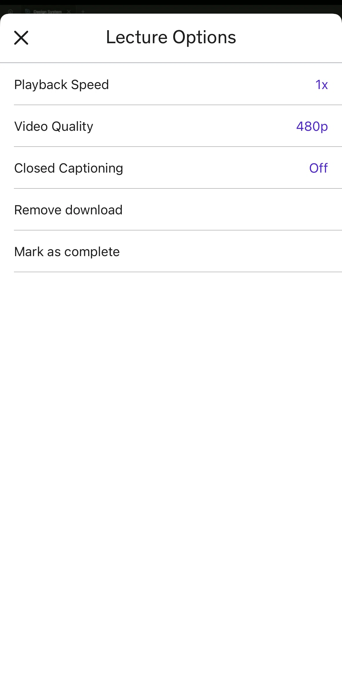 Udemy Screen screen in the Turning on captions flow
