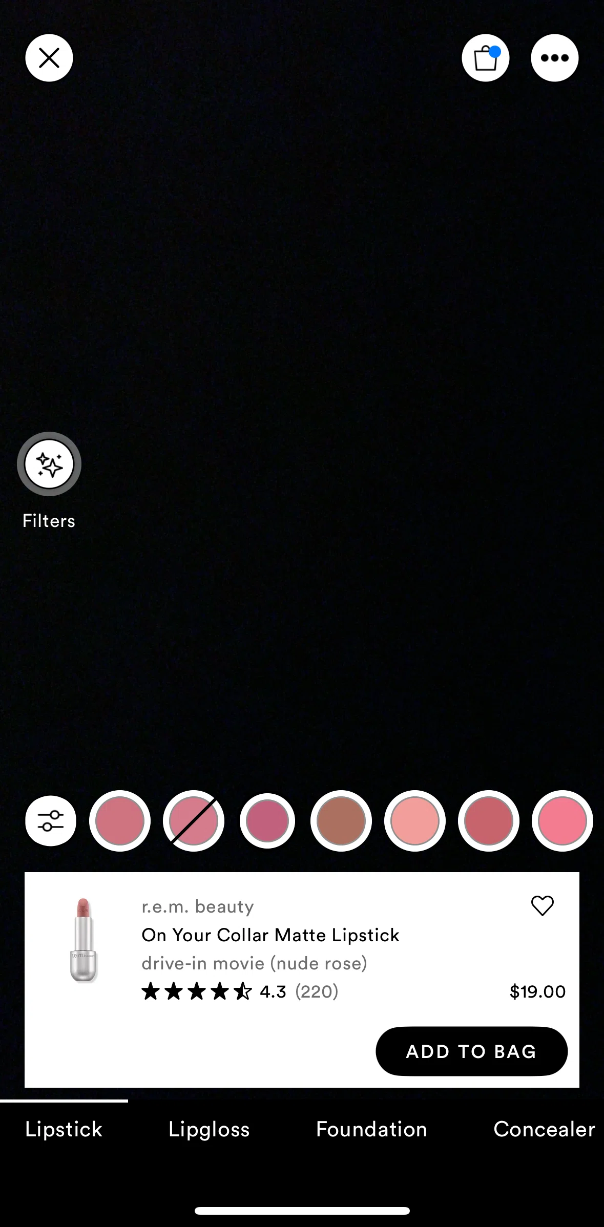 Ulta Beauty Screen screen in the Finding foundation match flow