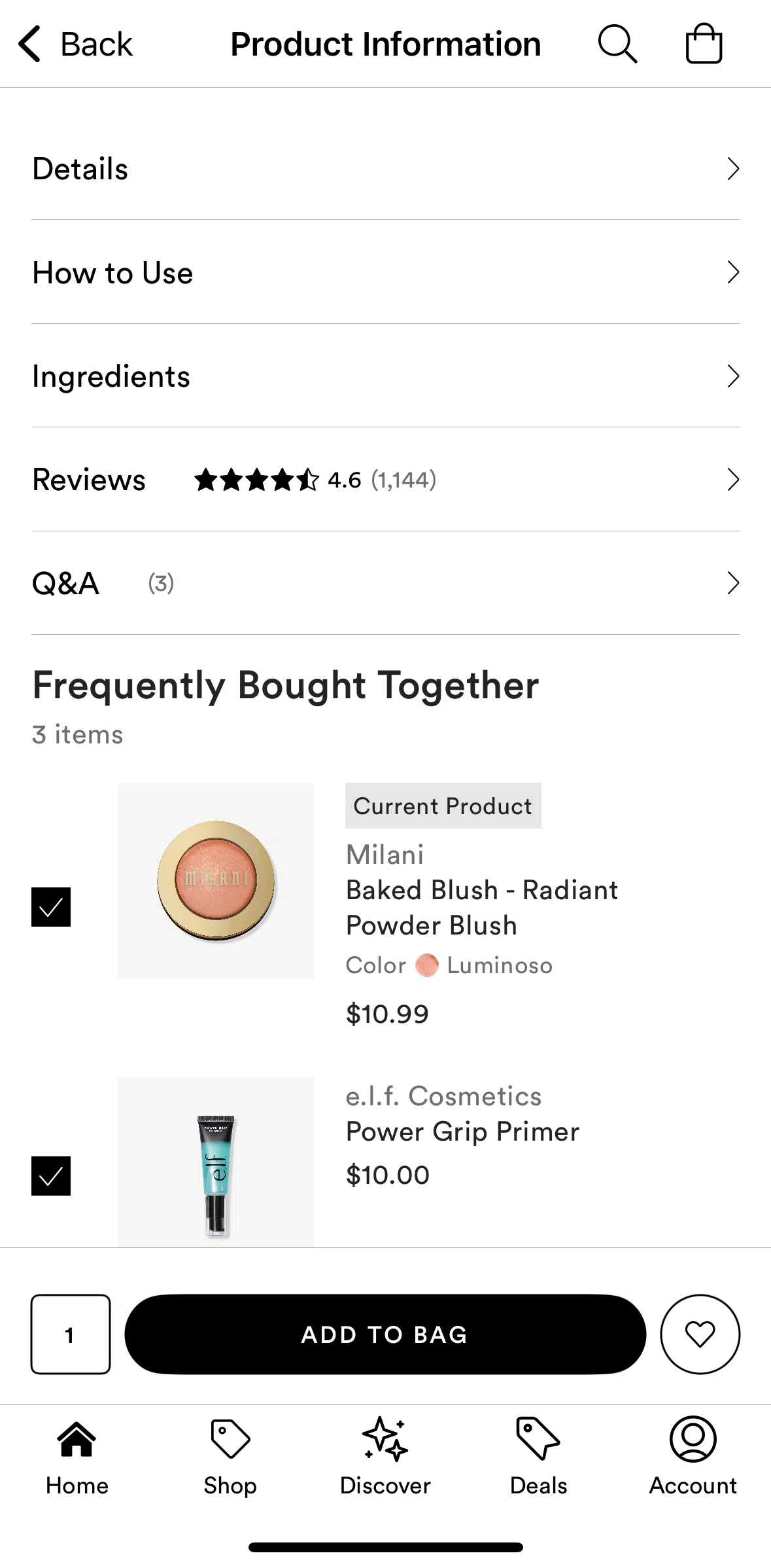 Ulta Beauty Screen screen in the Reviews flow
