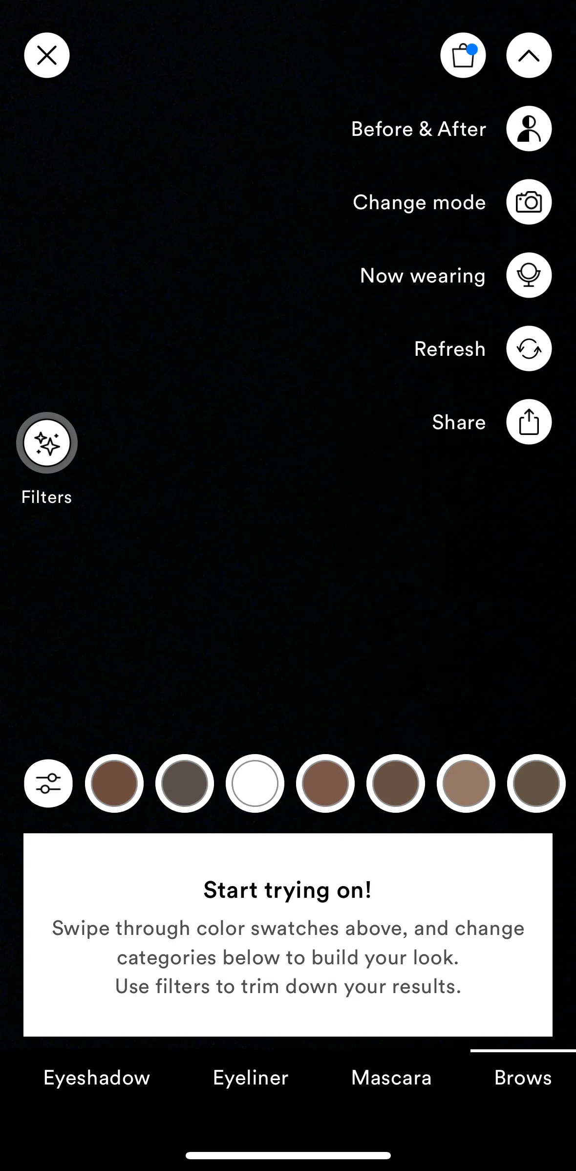 Ulta Beauty Screen screen in the Sharing a photo flow