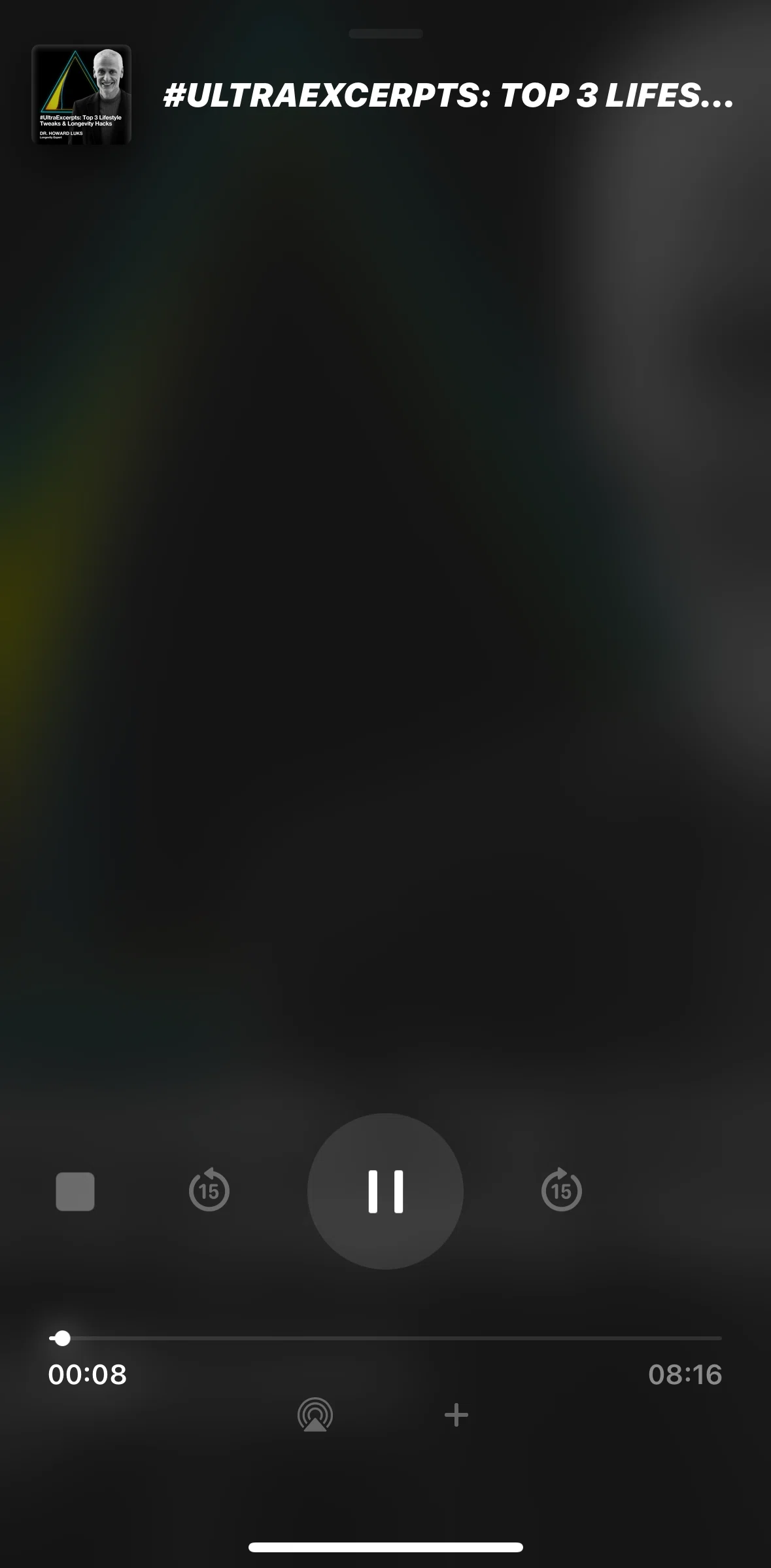 Ultrahuman Screen screen in the Adding a podcast to list flow