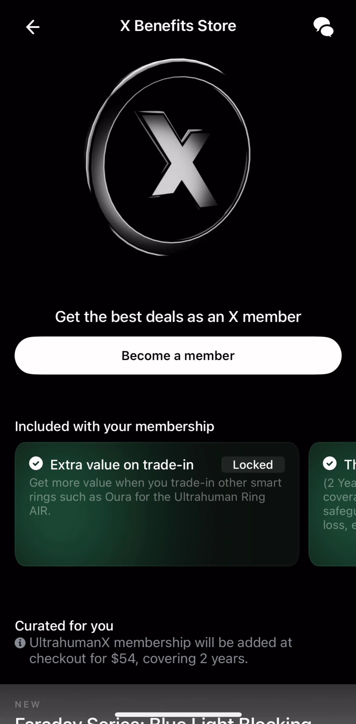 Ultrahuman Screen screen in the Become a member flow