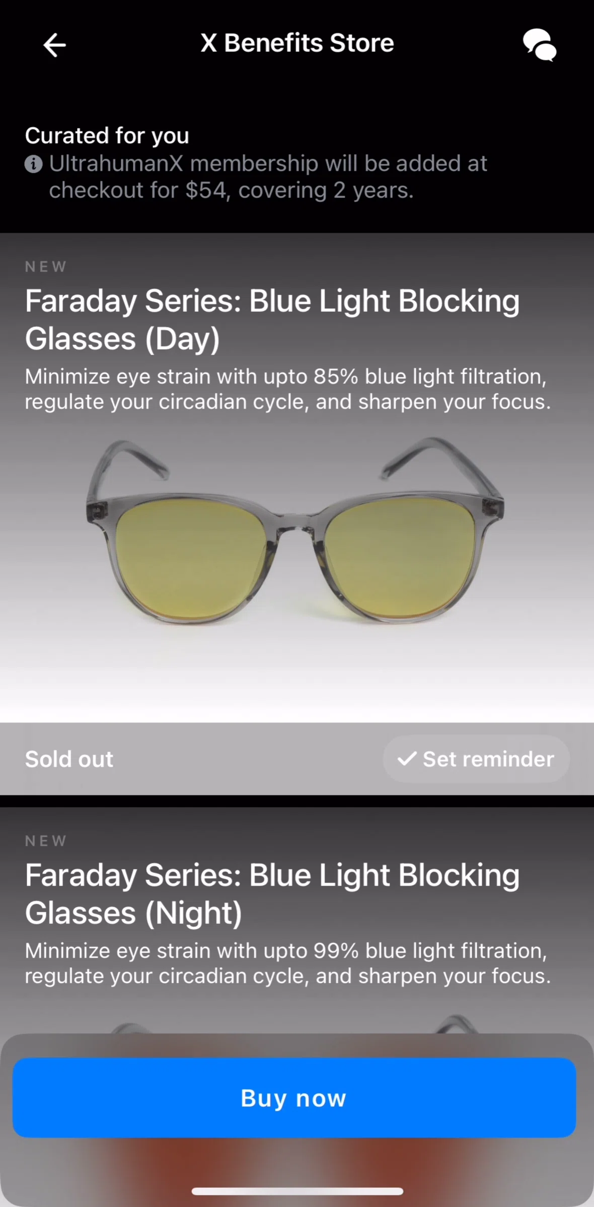 Ultrahuman Screen screen in the Setting a reminder flow