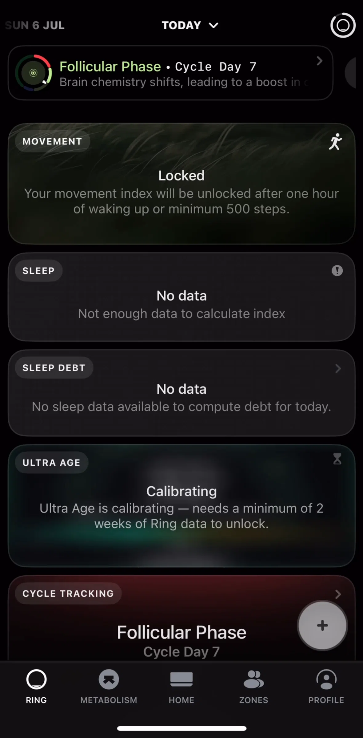 Ultrahuman Screen screen in the Sleep flow