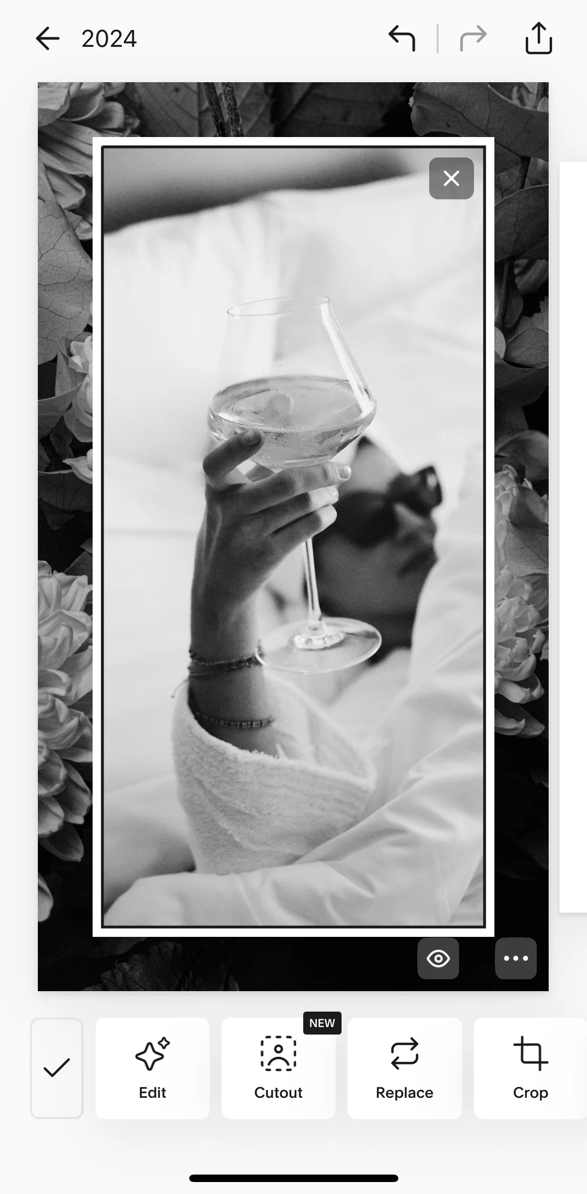 Unfold Screen screen in the Cropping an image flow