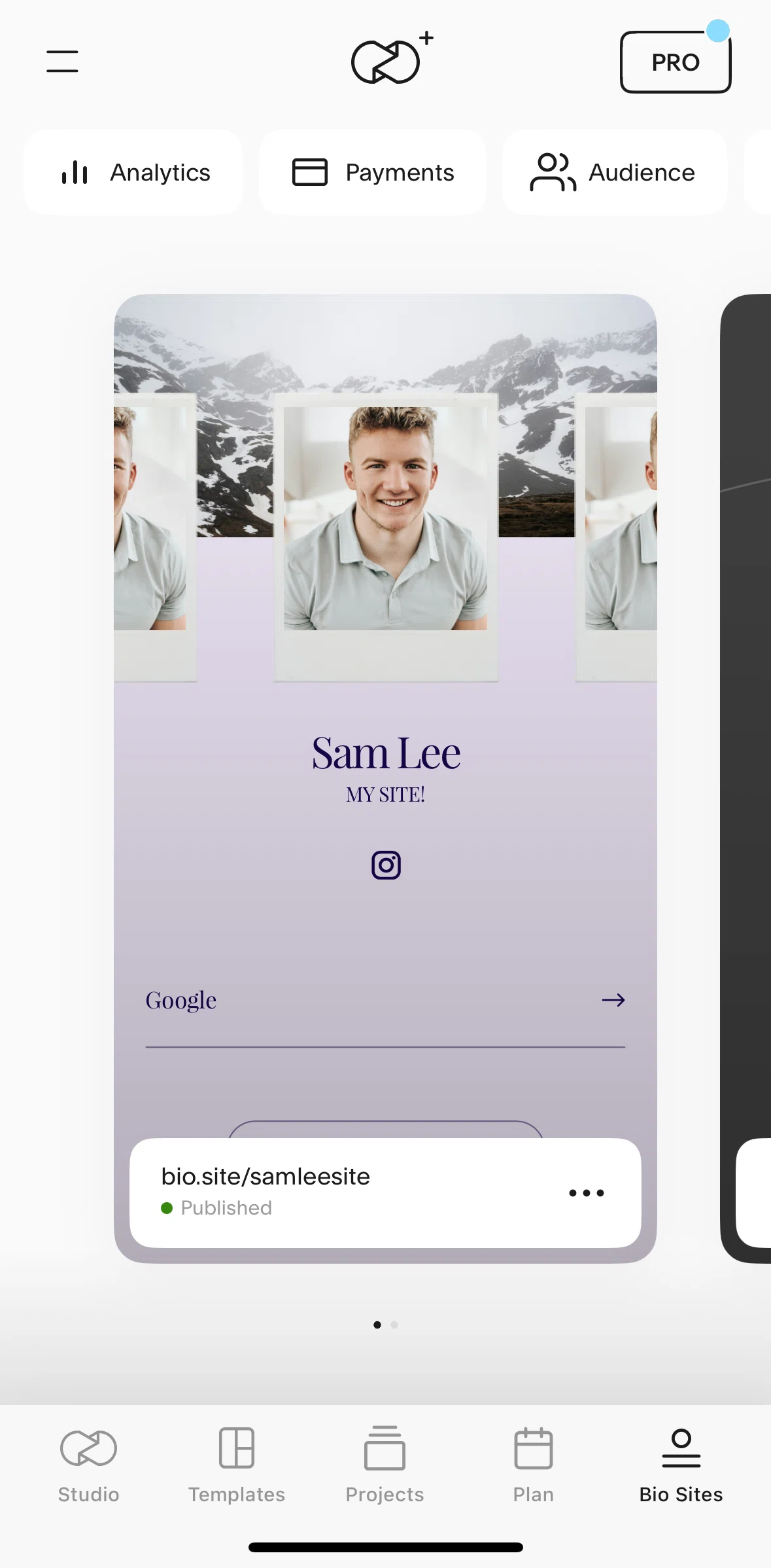 Unfold Screen screen in the Site analytics flow