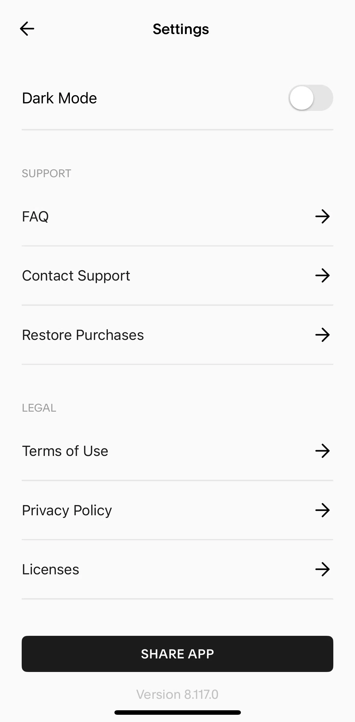 Unfold Screen screen in the Switching to dark mode flow