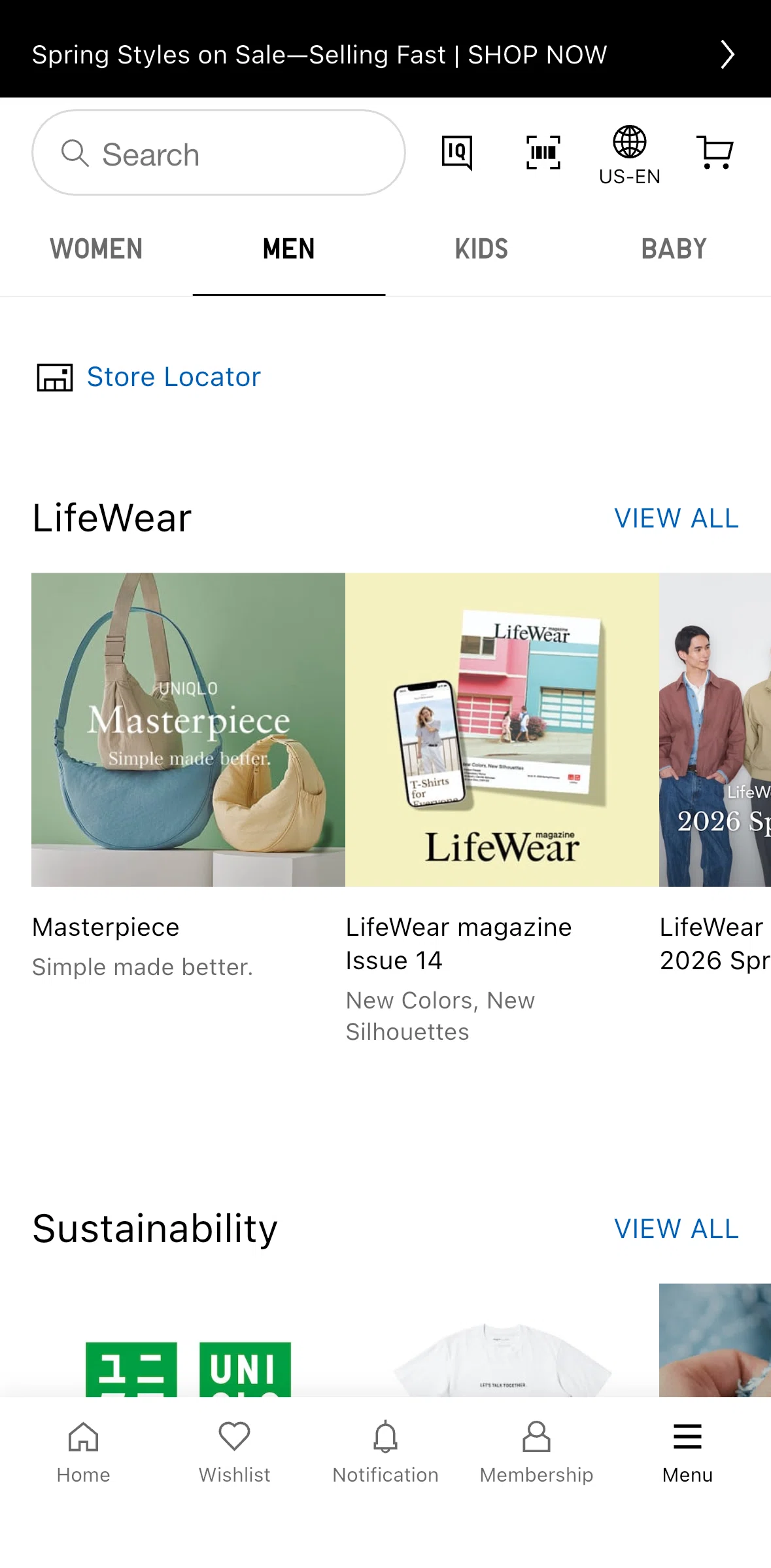 UNIQLO Screen screen in the Article detail flow