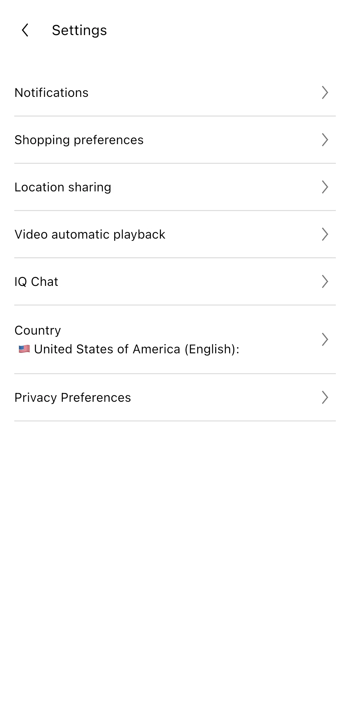 UNIQLO Screen screen in the Changing shopping preferences flow