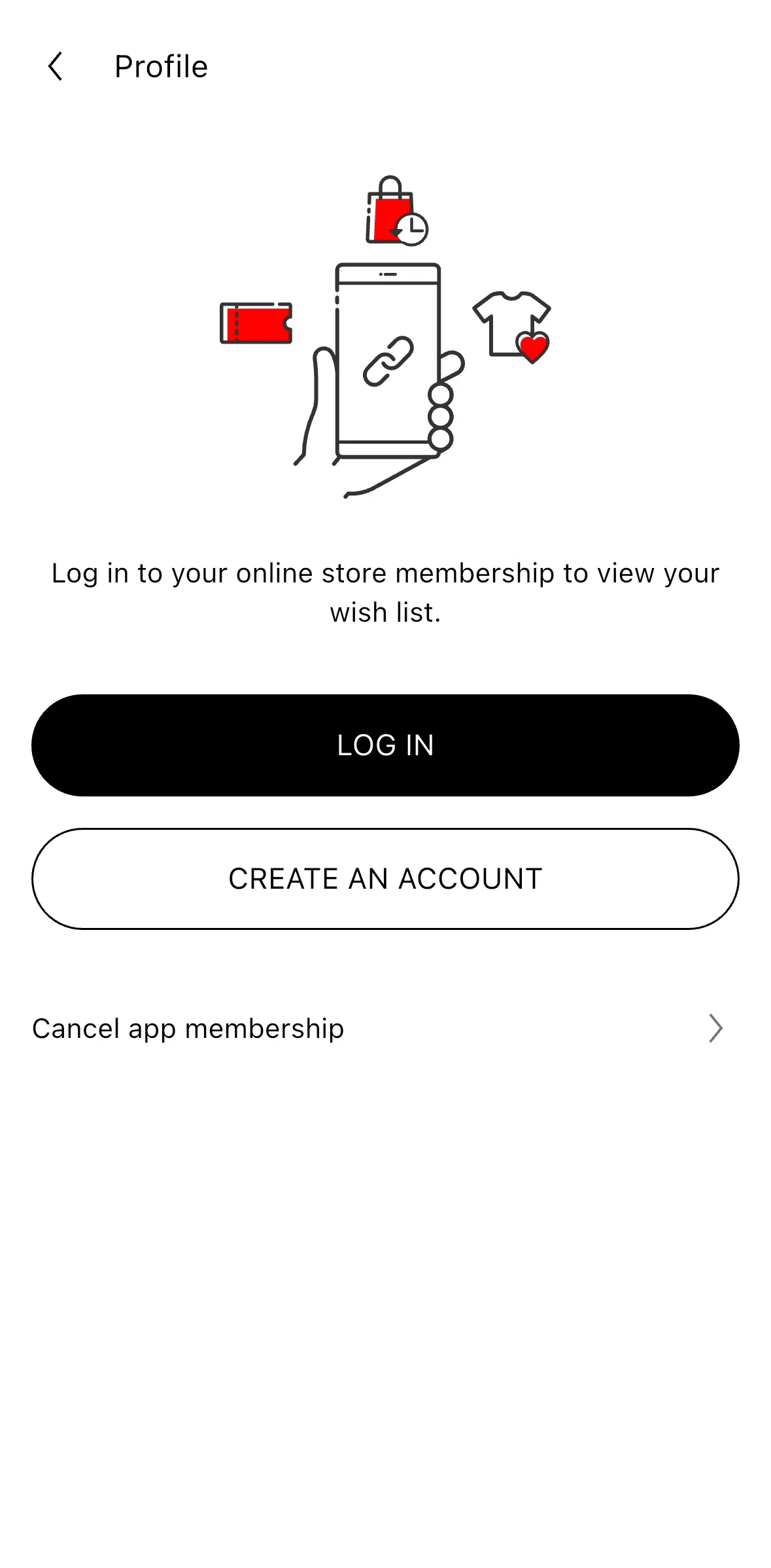 UNIQLO Screen screen in the Logging in flow