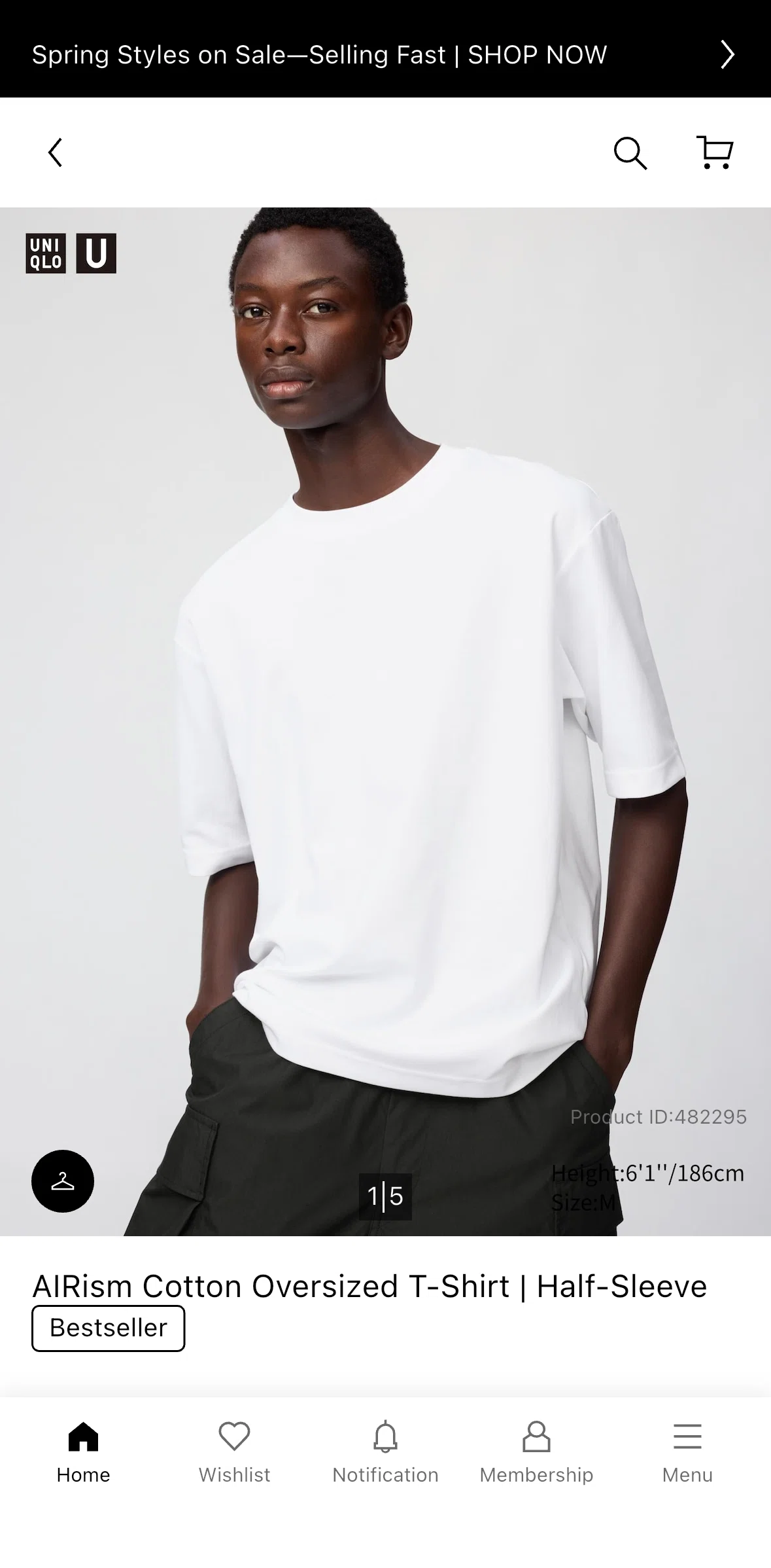 UNIQLO Screen screen in the Paired items flow