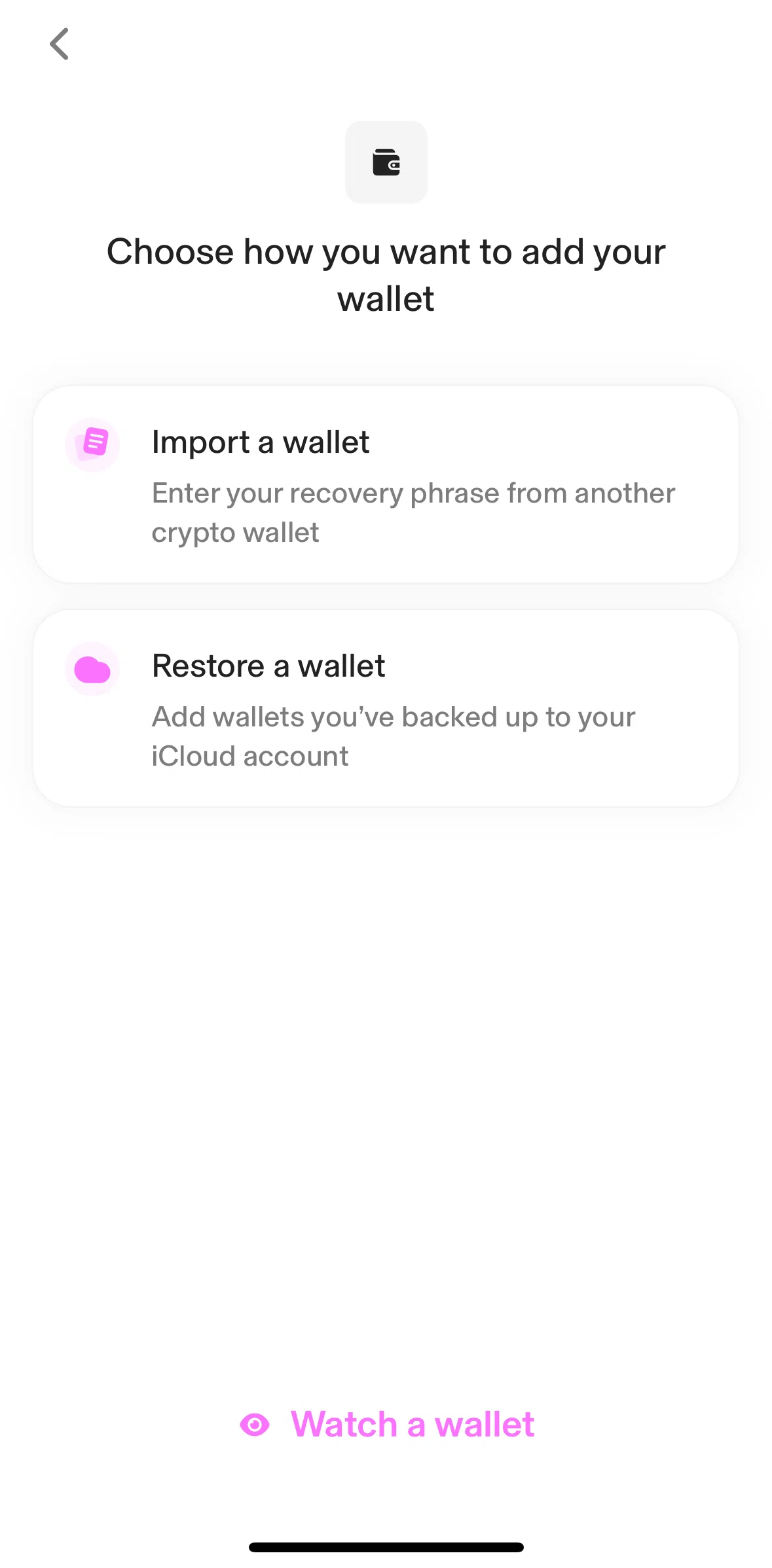 Uniswap Screen screen in the Adding a view-only wallet flow