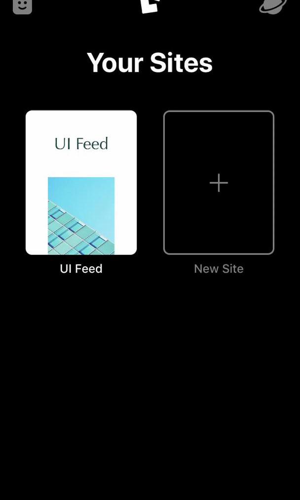 Universe Websites screen in the Creating A Website flow