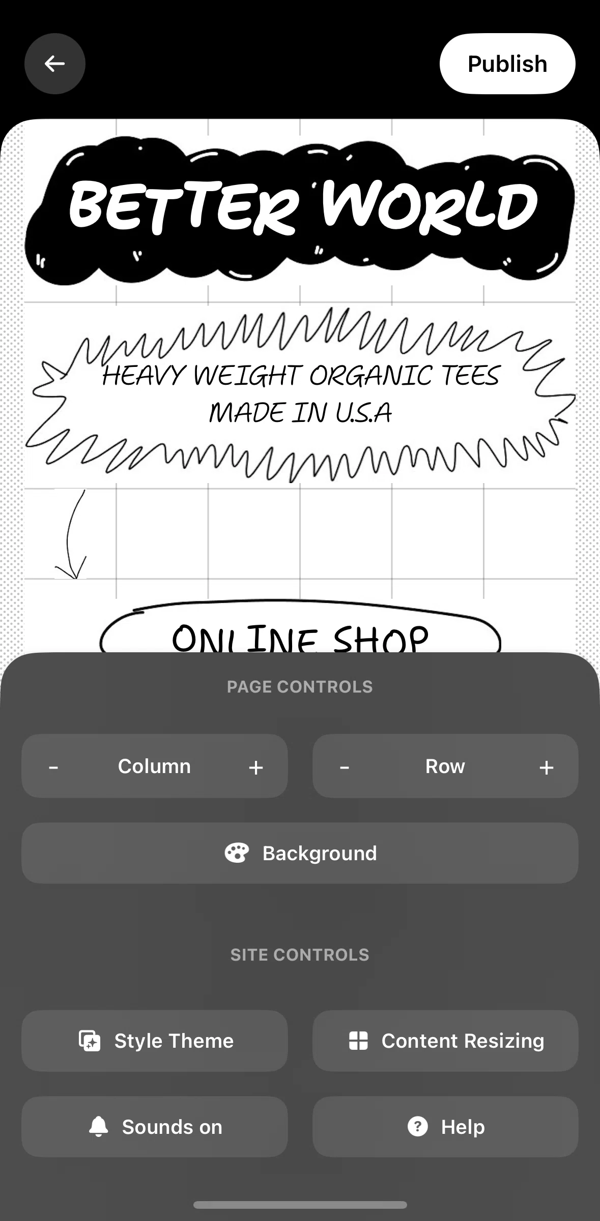 Universe Screen screen in the Editing columns flow