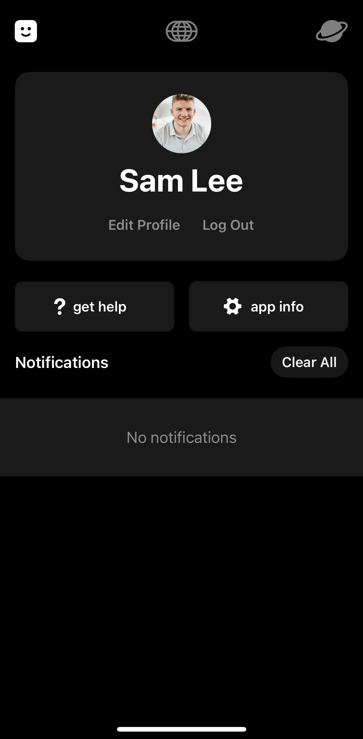 Universe Screen screen in the Logging out flow
